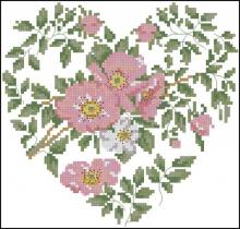 Схема вышивки крестом "France Roses Heart"