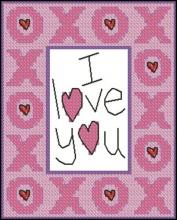 Схема вышивки крестом "Рамочка I Love You"