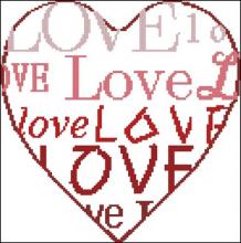 Схема вышивки крестом "Подушка Love red"