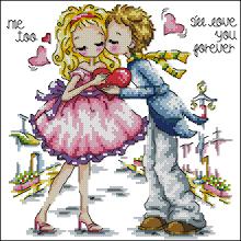 Схема вышивки крестом "Love You Forever"
