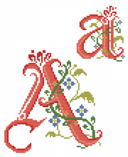 Схема вышивки крестом "Monogram A"