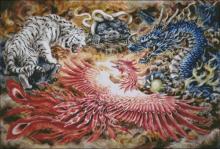 Схема вышивки крестом "Four Heavenly Beasts — Harai"