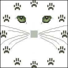 Схема вышивки крестом "Nice Cat Clock"