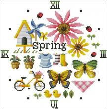 Схема вышивки крестом "Spring Clock"