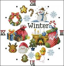 Схема вышивки крестом "Winter Clock"