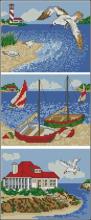 Схема вышивки крестом "Sea Triptych"
