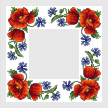 Схема вышивки крестом "Napkin With Wild Flowers"