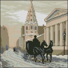 Схема вышивки крестом "Прогулка Старым Городом"