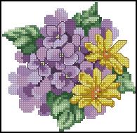 Схема вышивки "JCD 1226 Purple Posey"