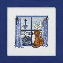 Схема вышивки "Permin 12-4443 Winter Window"