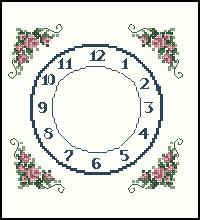 Схема вышивки "Regal rose clock"