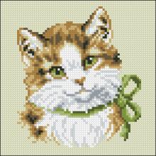 Схема вышивки "Vervaco 1200 690 Green Eyed Cat Cushion Front"