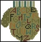 Схема вышивки крестом "Alphabet Mitten"