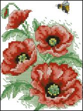 Схема вышивки крестом "Poppy And Bee"