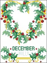 Схема вышивки крестом "A Year Of Flowers December Holly"