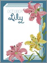 Схема вышивки крестом "A Year Of Flowers October Lily"
