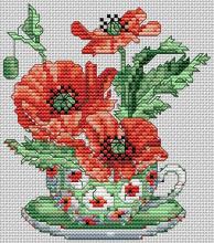 Схема вышивки крестом "August-Poppy"