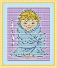 Схема вышивки крестом "Bambino Dopo La Doccia"