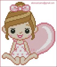 Схема вышивки крестом "Bimba Con Cuore"
