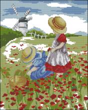Схема вышивки крестом "In The Poppy Field"