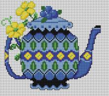 Схема вышивки крестом "Blue Teapot"