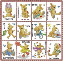 Схема вышивки крестом "Calendrier Newton"