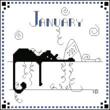 Схема вышивки крестом "Black Cat  Yanuary"