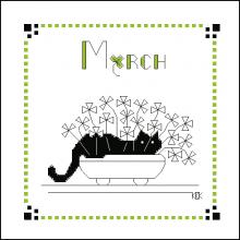 Схема вышивки крестом "Black Cat  March"