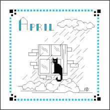 Схема вышивки крестом "Black Cat April"