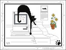 Схема вышивки крестом "Meaoow.com"