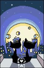 Схема вышивки крестом "Cats And Cheese Moon"