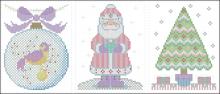 Схема вышивки крестом "Christmas Tree&ornament&santa"