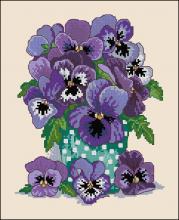 Схема вышивки крестом "Winter Pansies"
