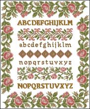 Схема вышивки крестом "Abecedario Rosas"