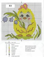 Схема вышивки крестом "Цыпленок С Ландышем"