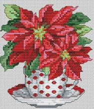 Схема вышивки крестом "December-Poinsetta"