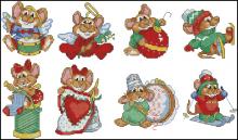 Схема вышивки крестом "Mouse L Toe"