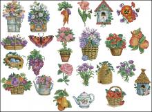 Схема вышивки крестом "Floral Quickies"