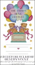 Схема вышивки крестом "Birth Record Bear"