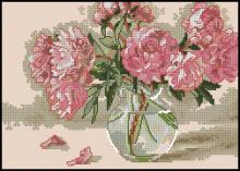 Схема вышивки крестом "Peonies In Vase"