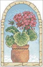 Схема вышивки крестом "Potted Geranium"