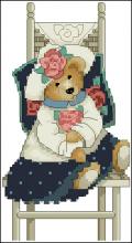 Схема вышивки крестом "Bear In Chair"
