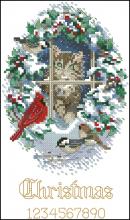 Схема вышивки крестом "Snowed In Kitten Ornament"