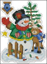 Схема вышивки крестом "Snowman Welcome"