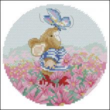 Схема вышивки крестом "Tom Mouse With Butterfly"