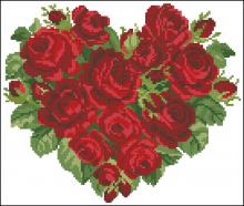 Схема вышивки крестом "Heart Of Roses"