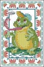 Схема вышивки крестом "Family Of Frogs Boy"