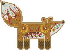 Схема вышивки крестом "Folk-Art Fox"