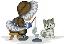 Схема вышивки крестом "Enu & Husky"