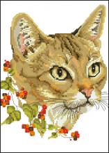 Схема вышивки крестом "The Abyssinian - Autumn Cat By Jayne Netley Mayhew"